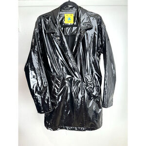 UNIF Pippy Coat Size Small Patent Black Trench